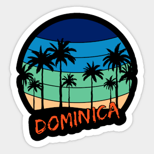 Dominica Retro Vintage Sunset Beach Design Sticker